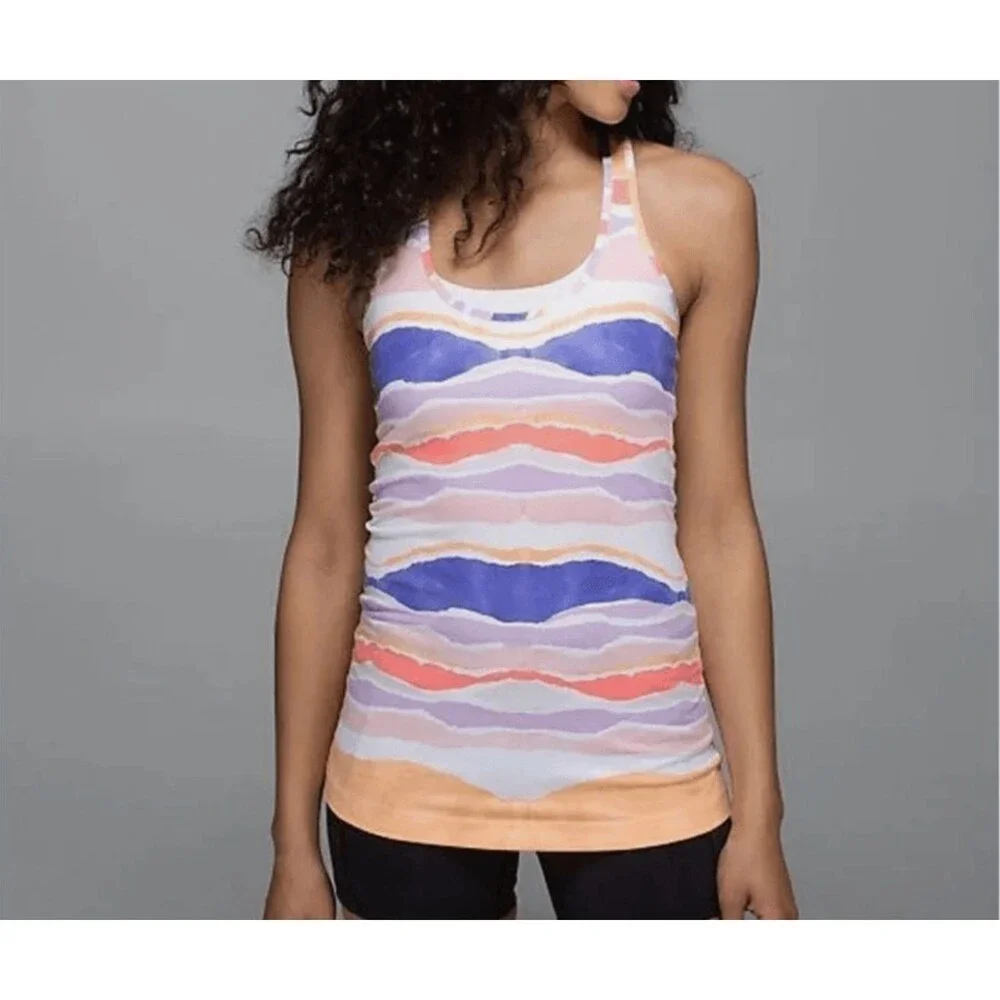 Lululemon Women's Cool Racerback Beacher Stripe S Sleeveless Athletic Run Yoga